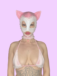 Lil Cupid Kitty Hood pink n white
