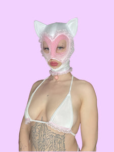 Lil Cupid Kitty Hood white n pink