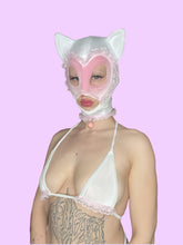 Load image into Gallery viewer, Lil Cupid Kitty Hood white n pink
