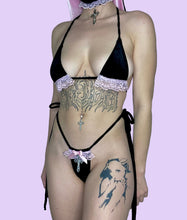 Load image into Gallery viewer, Lil Goth Bunny 2pc Set Black n Pink

