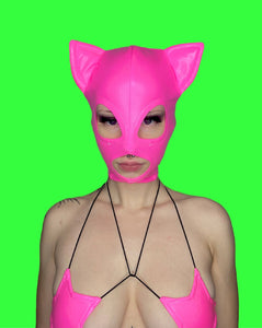 Neon Pink Kitty Hood