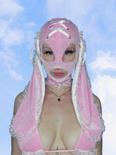 Load image into Gallery viewer, Princess Bunny Hood Pink n White
